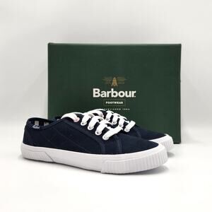 Barbour Women Navy Canvas Hailey Comfort Lace Up Low Top Sneakers Size US 6